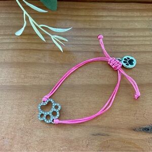 Pink bracelet ajustable Paw‎ charm